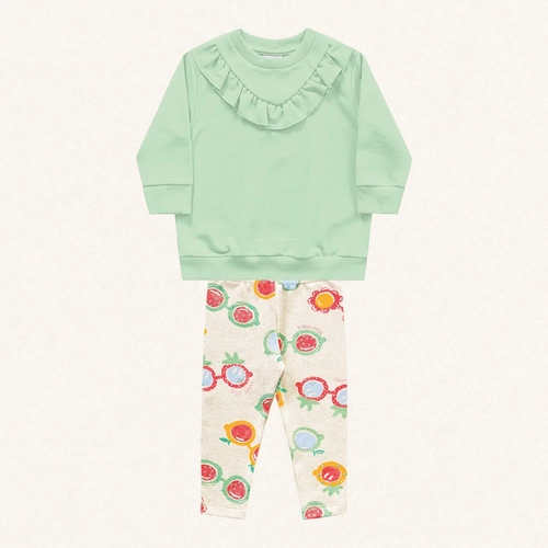 Conjunto Moletom com Legging Estampada Bebê Fakini - Feminina