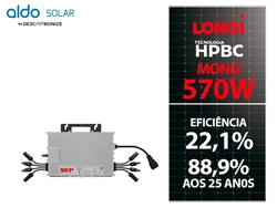 Kit Energia Solar OnGrid 200kWh, 2,28kWp com 4 Painéis LONGI 570W e Microinversor NEP
