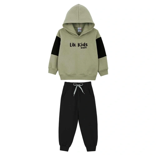 Conjunto Recortes com Capuz e Calça Moletom Lik Kids - Masculino