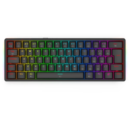 Teclado Gamer Mecanico Redragon Akali 60% RGB Preto - K642-RGB PT Brown