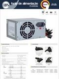 Fonte De Alimentação K-Mex PX300CNG 200W ATX C/ Cabo - PX300DNG0001K0X