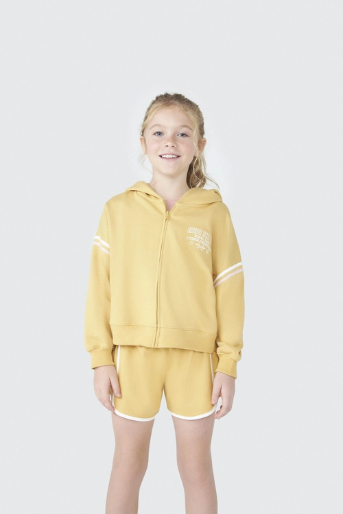 Jaqueta Moletom com Capuz Amarela Hering - Feminina