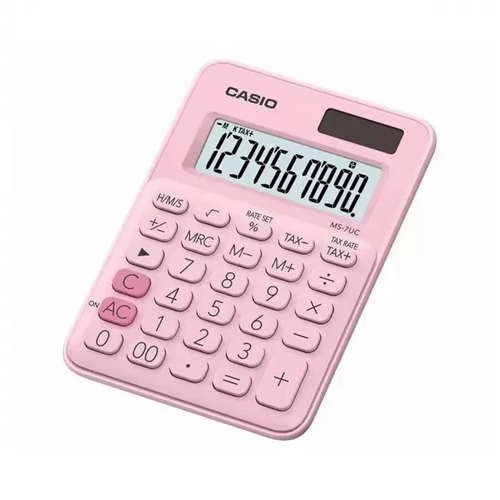 Calculadora de Mesa Casio 10 Dígitos Com Cálculo de Horas Rosa Ms-7uc-pk-n-dc