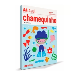 Papel Sulfite Chamequinho A4 75g Pacote com 100 Folhas Azul Chamex