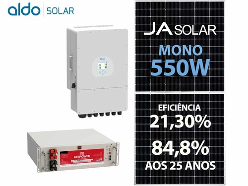 Gerador De Energia Solar Deye Hibrido Sem Estrutura Deye Gfh 8,8kwp Ja 550w Sun 10kw 2mppt 380v Ucb Litio 17,28kwh