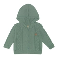 Casaquinho Tricot com Capuz Verde Trançado Masculino