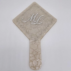 Espelho Perolado - Logo alto relevo inicial ou desenho