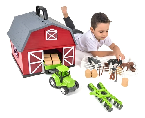 FAZENDINHA COMPLETA 40 PEÇAS CELEIRO ALÇA BRINQUEDO POLIPLAC