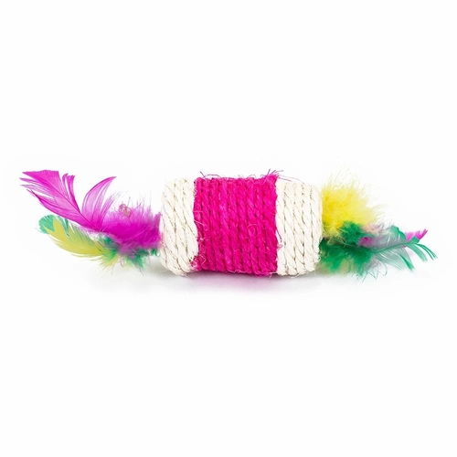 Brinquedo Arranhador com Pena para Gatos em Sisal