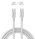 Cabo Usb Tipo-c 3.1 P/ Usb Tipo-c 3.1 - Branco - 3metros - Nylon - Pucp3b