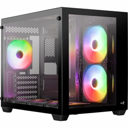 Gabinete Gamer Aerocool Dryft Preto Com 6 Fans Argb Mini-g-bk-v2