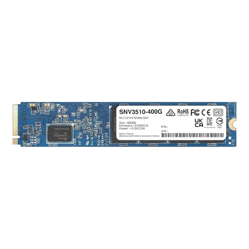 SSD - 400GB M.2 (22110 / PCIe NVMe) Synology SNV3510-400G (2,5pol, 6Gb/s, Leitura 3000MB/s, Gravação 750MB/s)