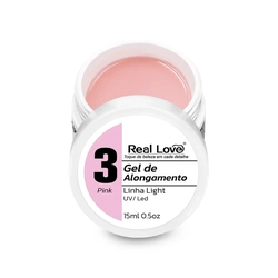 Gel de Alongamento para Unhas Linha Light 15ml - Real Love N3 Pink