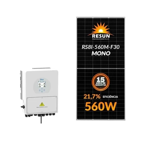Gerador Solar Hibrido Deye 5,60 Kwp Mon. 220v Fibromadeira (5k/560w)