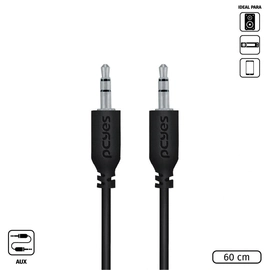 Cabo P2 3.5mm Macho para P2 3.5mm Macho 28awg Puro Cobre 60 Cm - P35m-06