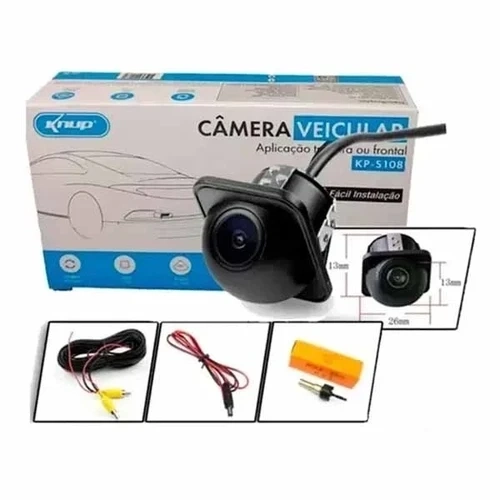 Câmera Veicular Traseira Ré E Frontal Universal Entrada Rca