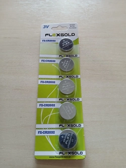 Bateria Pilha Botão 3V 5Un CR2032 - Flexgold