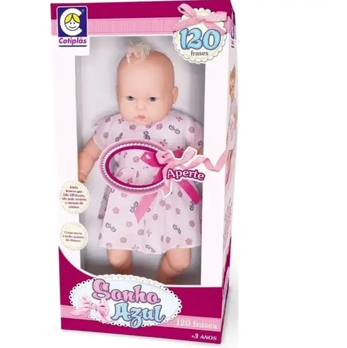 Boneca Sonho Azul 120 Frases Sem Cabelo 2072 - Cotiplás