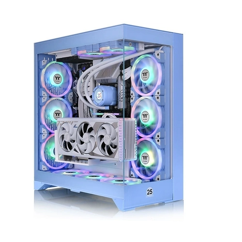Gabinete Gamer Thermaltake Cte E660 MX, Laterais de Vidro, mid-Tower, Sem fans, Hydrangea Blue - CA-1Y3-00MFWN-01