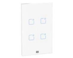 Interruptor Touch Inteligente 4 Botoes Wi-fi 10a + Rf Com Placa 4x2 Weg Home Branco