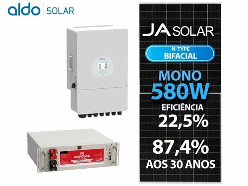 Gerador De Energia Solar Deye Hibrido Solo Romagnole Deye Gfh 9,86kwp Ja 580w Bif N-t Sun 10kw 2mppt 380v Ucb Litio 17,28kwh