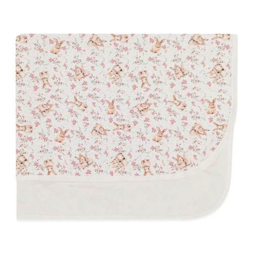 Manta com Forro Avulsa Estampada Feminina – Floral Coelha