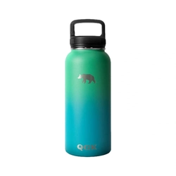 Garrafa Térmica Pl 32 Oz 946 Ml Com Tampa - QGK (Azul com Verde)