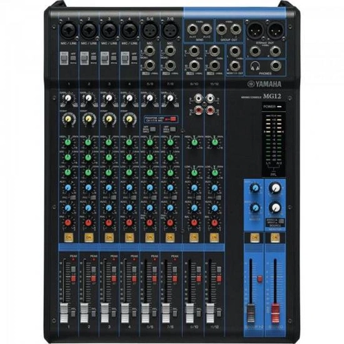 Mesa De Som Yamaha Mg12 Analógica 12 Canais Bivolt Preta