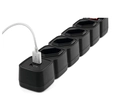 Protetor Eletrônico Intelbras 4 Tomadas, com cabo 3 metros, 2 USB, 1 EPE 204 USB BR + Preto Bivolt