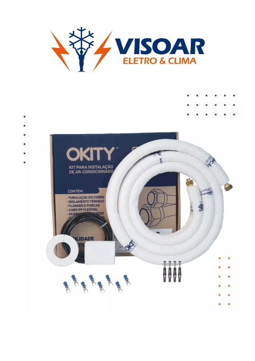 Kit instalação Ar Condicionado s/SUPORTE  (1/4 X 3/8) - 3 Metros - OKITY