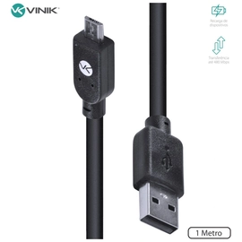 Cabo Usb x Micro Usb b 2.0 5 Pinos 1 Metro Preto - Musb-1