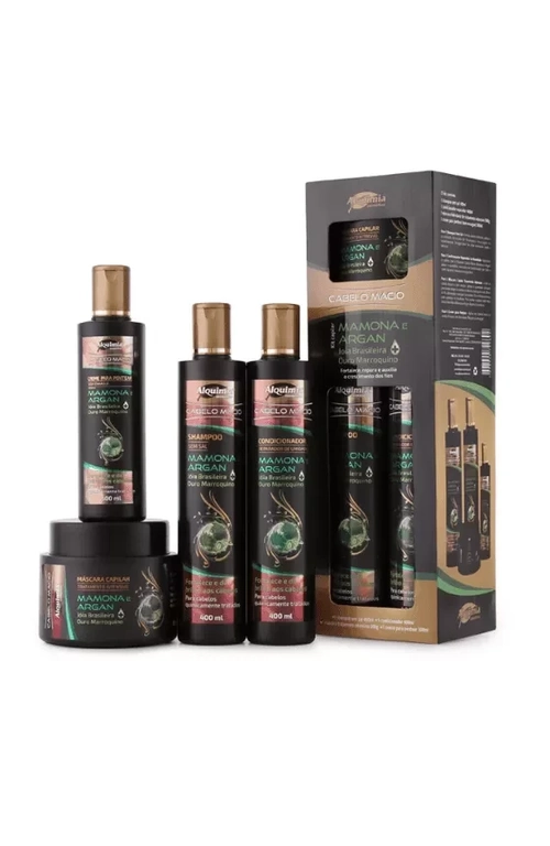 Kit Capilar Cabelo Macio Mamona e Argan Alquimia Cosméticos