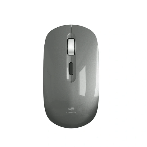 Mouse Sem Fio, Recarregável, M-W80GY, Cinza, C3Tech