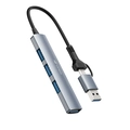 Hub Usb-C Tipo-C C3tech 4 portas 3.0 - HU-C500GY