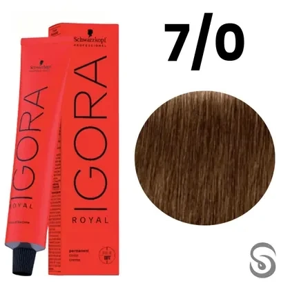 Schwarzkopf Igora Royal Coloração 7/0 Louro Médio Natural 60ml