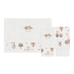 Kit de 2 Toalhas de Boca Suedine com Forro Atoalhado Unissex – Fazendinha