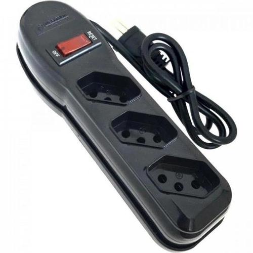Filtro De Linha 3 Tomadas Circuit Breaker Preto Megatron
