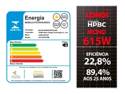 Painel Solar Fotovoltaico LONGi LR7-72HTH-615M – 615 W, 144 Células, Monocristalino BC, 22,93% de Eficiência