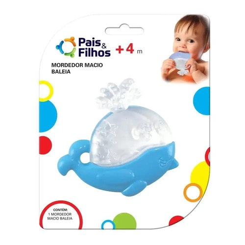 Mordedor infantil macio baleia 7214 - Pais e Filhos