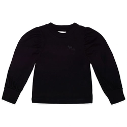 Camiseta Manga Longa Suedine Bordada Preta Charpey - Feminina