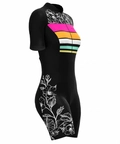 Macaquinho de Ciclismo Feminino Hibisco Rosa
