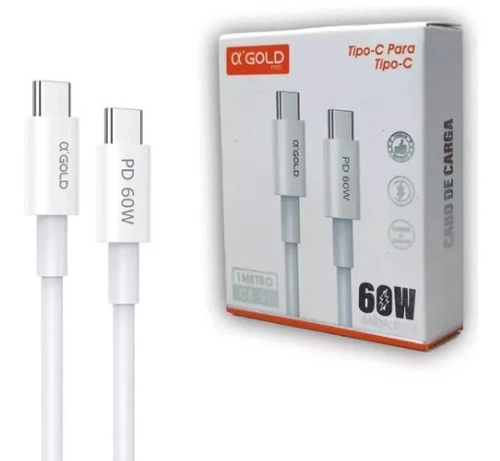 Cabo de dados e Carregamento Tipo-c Type-c para Tipo-c Type-c 1 metro 60w Cb-51 - AGold