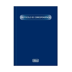 Livro Protocolo de Correspondência Capa Dura Pequeno Azul 52 Folhas Tilibra