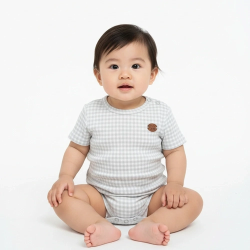 Body Manga Curta Avulso Ursinho e Cavalinho Masculino Mini & Co