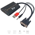 Cabo Conversor F3 de VGA para Hdmi com Áudio USB - Jc-ad-vga