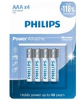 Pilha Philips AAA, Alcalina, LR03P4B/59 1.5V, - Embalagem com 4 Unidades