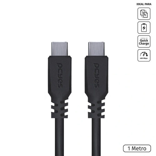 Cabo Pcyes Usb-c Tipo-c 2.0 1 Metro Preto - Pucp-01