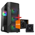Gabinete Gamer Cougar MX110 RGB, Mid-Tower, Janela Lateral, 4 Fans RGB, Preto + Fonte Atlas 650W Bronze - 392BD20.0002