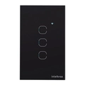 Interruptor Smart Touch Intelbras Ews1003 Wi-fi Com 3 Teclas Preto