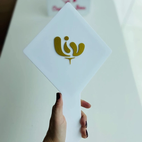 Espelho Branco M - Logo alto relevo inicial ou desenho